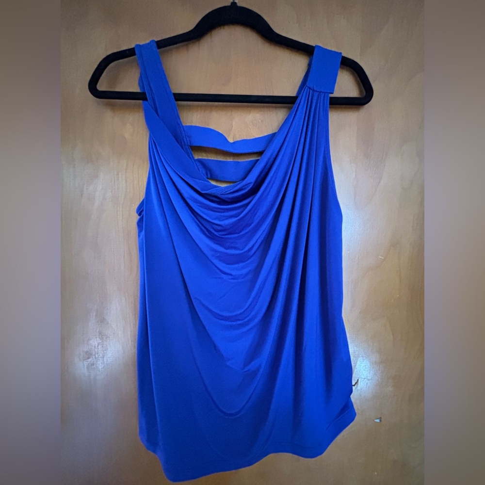 Kardashian Kollection Royal Blue Draped Cowl Neck Camisole
